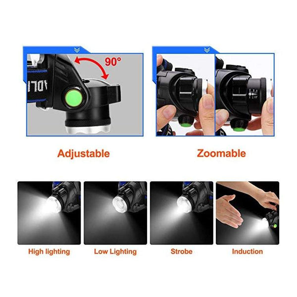 Outdoor Lighting Fishing Lamp Super Bright Headlight 1000 Lumens Led Waterproof Torch Flashlights Head Torches