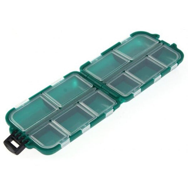 Fishing Lure Storage Box Tackle Mini Portable Waterproof 10 Compartments Tool Medium Sea Green Tackle Boxes & Bags