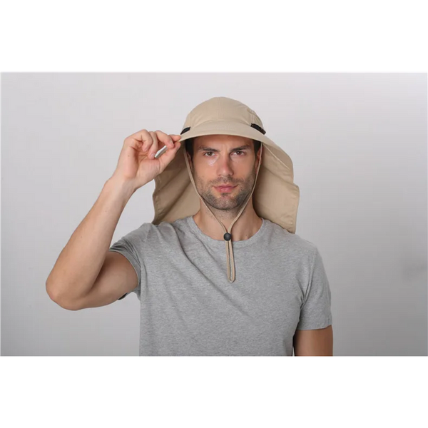 Summer Sun Hat Unisex Cotton Boonie Neck Flap Outdoor Uv Protection Large Wide Brim Hiking Fishing Safari Bucket Hats & Headwear