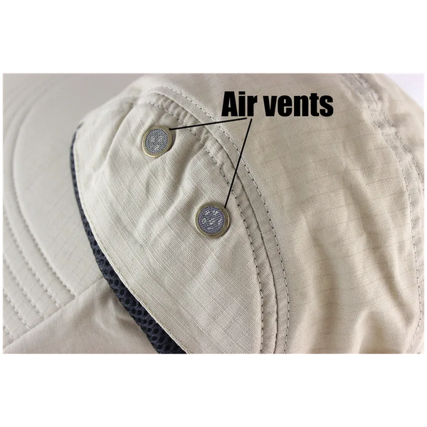 Summer Sun Hat Unisex Cotton Boonie Neck Flap Outdoor Uv Protection Large Wide Brim Hiking Fishing Safari Bucket Hats & Headwear