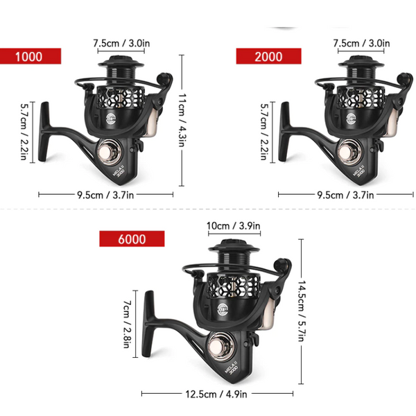 Lightweight Hollow Carp Fishing Reel 13+1 Ball Bearings 5.2:1 / 4.8:1 Reels