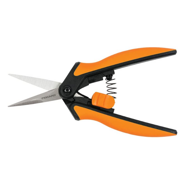 Fiskars Softouch Micro-Tip Pruning Snips Non-Coated Blades For Precise Trimming Of Delicate Plants