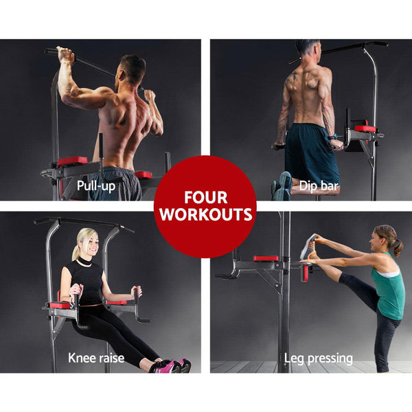 Everfit Power Tower 4 In 1 Multi Function Station Fitness Gym Equipment Home Gyms