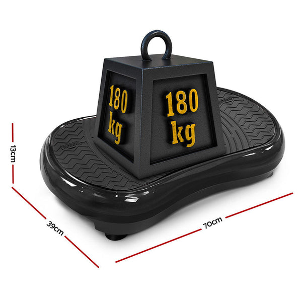 Everfit Vibration Machine Plate Platform Body Shaper Home Gym Fitness Black Vibration Machines