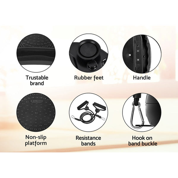 Everfit Vibration Machine Plate Platform Body Shaper Home Gym Fitness Black Vibration Machines