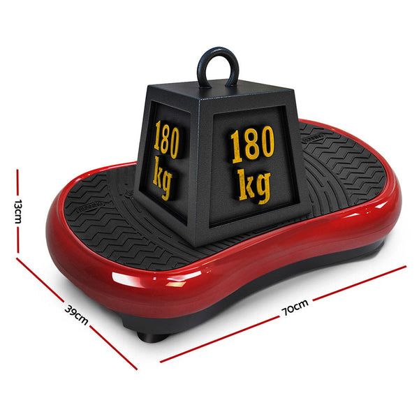 Everfit Vibration Machine Plate Platform Body Shaper Home Gym Fitness Maroon Vibration Machines