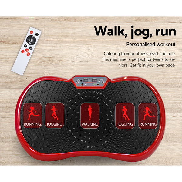 Everfit Vibration Machine Plate Platform Body Shaper Home Gym Fitness Maroon Vibration Machines