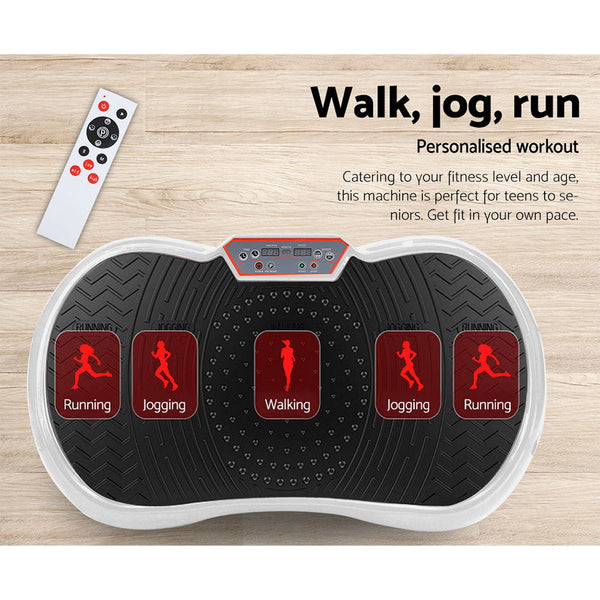 Everfit Vibration Machine Plate Platform Body Shaper Home Gym Fitness White Vibration Machines