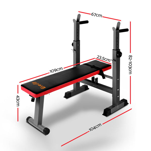 Everfit Multi Station Weight Bench Press Weights Equipment Fitness Home Gym Red Home Gyms