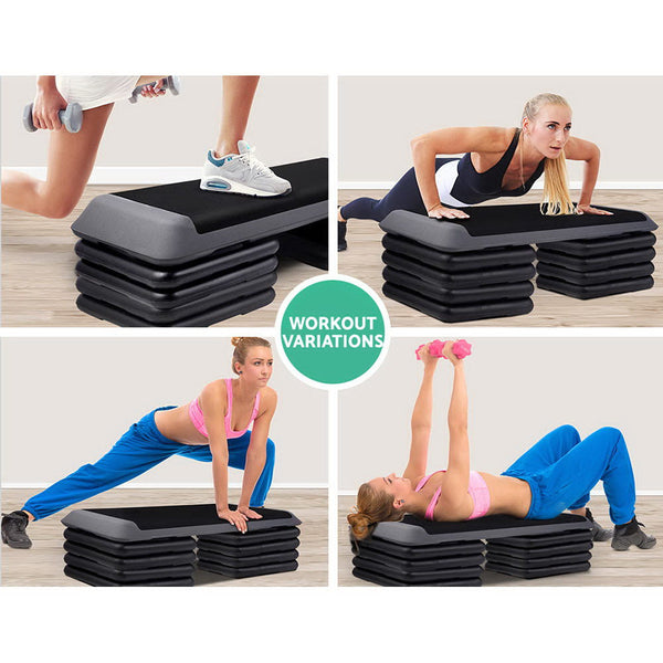 Everfit Set Of 4 Aerobic Step Risers Exercise Stepper Workout Gym Fitness Bench Platform Fitness Steps