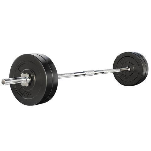 28Kg Barbell Weight Set Plates Bench Press Fitness Exercise Home Gym 168Cm