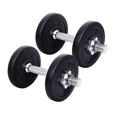 10Kg Dumbbells Set Weight Training Plates Home Gym Fitness Exercise