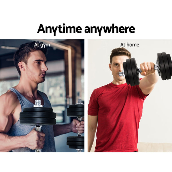 30Kg Set Weight Plates Home Gym Fitness Exercise Dumbbells