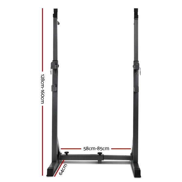 Everfit Squat Rack Pair Fitness Weight Lifting Gym Exercise Barbell Stand Weights Storage