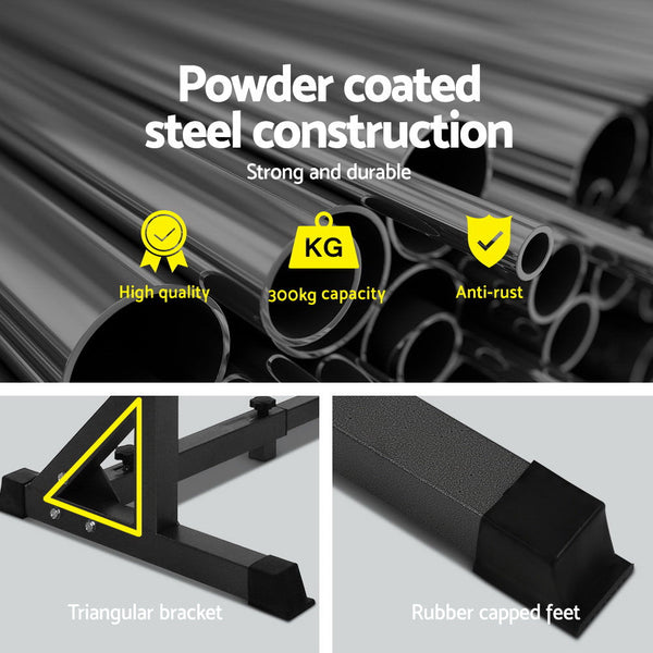 Everfit Squat Rack Pair Fitness Weight Lifting Gym Exercise Barbell Stand Weights Storage