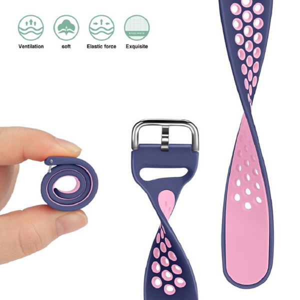 Smart Watch Wristband 2 Color Silicone Strap Reverse Buckle Band For Fitbit Versa 1 Watch Bands