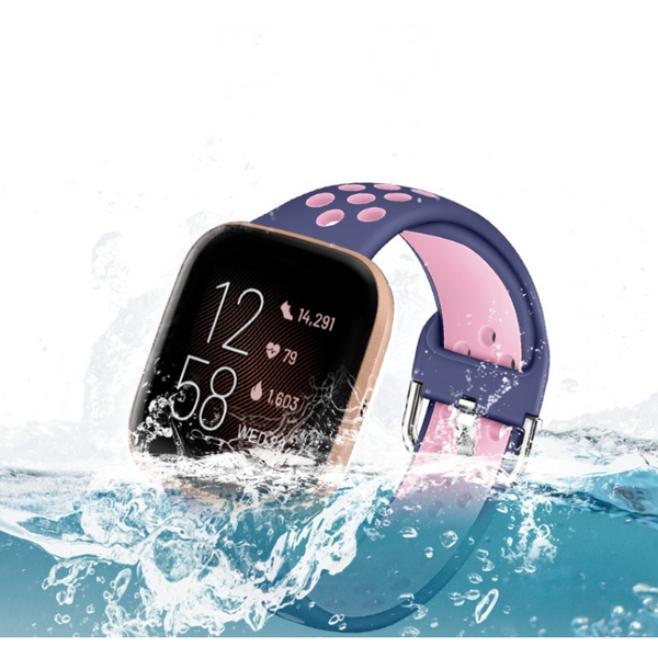 Smart Watch Wristband 2 Color Silicone Strap Reverse Buckle Band For Fitbit Versa 1 Watch Bands