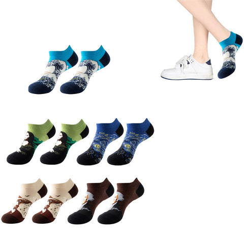 Five Pairs Low Cut Socks Funny No Show