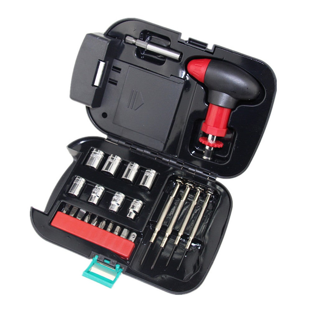 Flashlight Tool Set With Lamp Toolbox 24 Piece Hardware Flashlights
