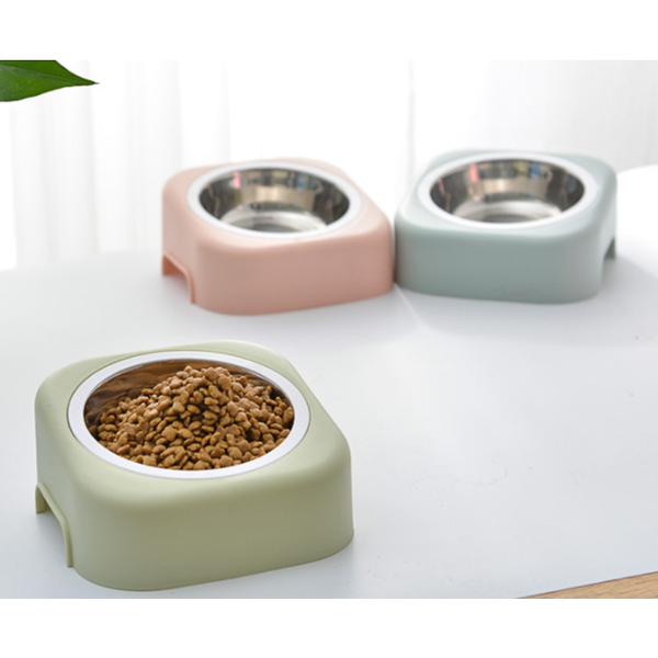 Stainless Steel Flat Face Tilting Cat Water Bowl Tableware Pet Food Dish Dishes Feeders & Fountains