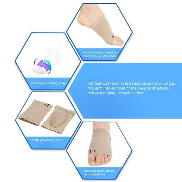 Foot Care Flat Feet Orthotic Plantar Fasciitis Arch Support Sleeve Cushion Pad Heel Spurs Insoles Tool
