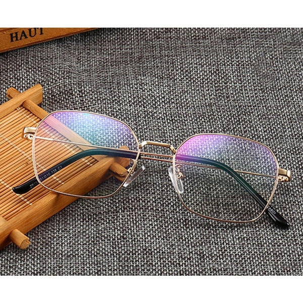 Square Metal Eyeglasses Spectacle Glasses Frames Gold Special Purpose Glasses