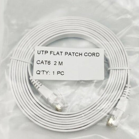 Flat Rj45 Network Lan Cable 2M White