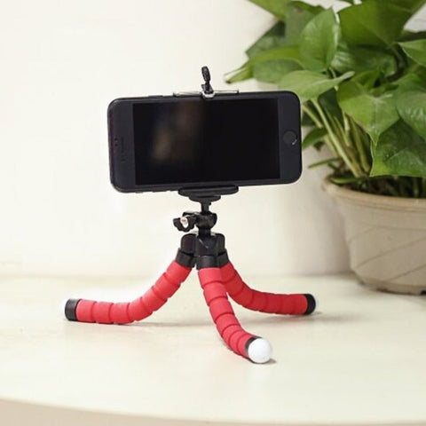 Flexible Mini Octopus Selfie Stick Tripod Smart Phone Stabilizer Bracket Holder Mount Red