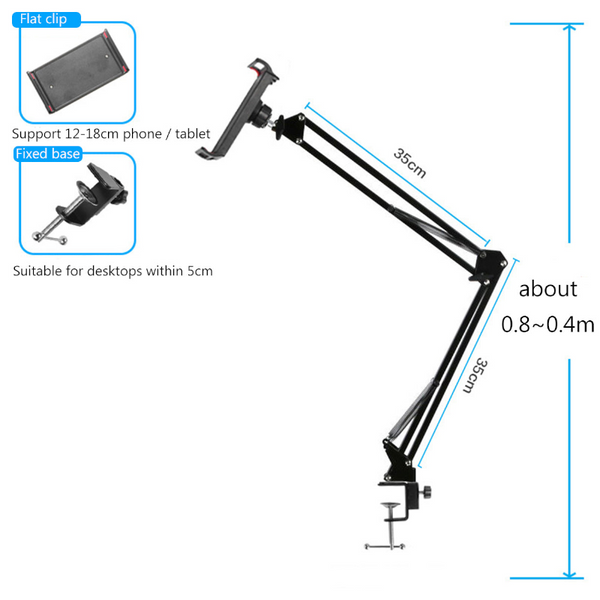 Flexible Lazy Long Arm Rotating Phone Holder Tablet Stand Mounts & Holders
