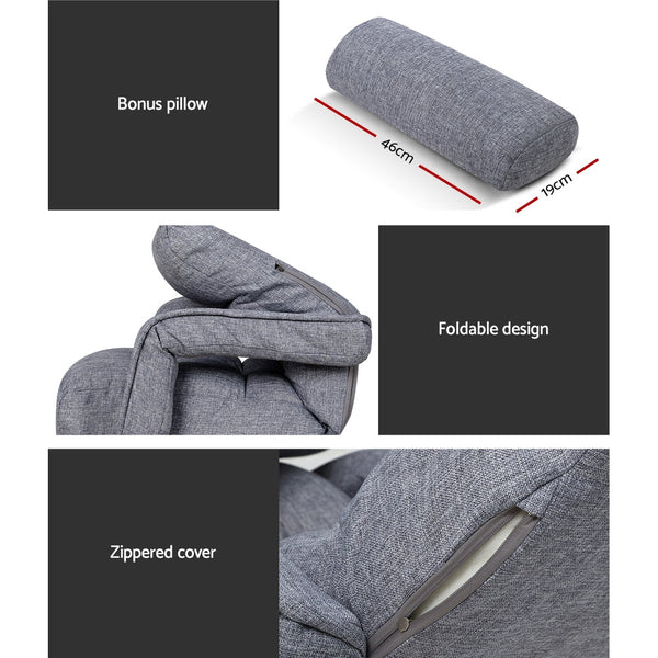 Artiss Floor Sofa Bed Lounge Chair Recliner Chaise Swivel Grey
