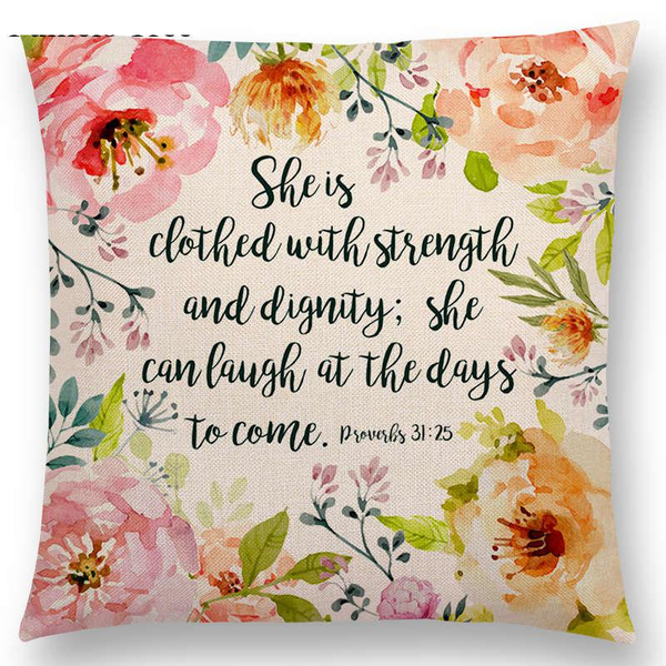 Floral Inspirational Sayings Cushion Covers Cushions & Decorative Pillows