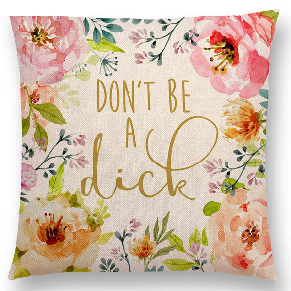 Floral Inspirational Sayings Cushion Covers Cushions & Decorative Pillows