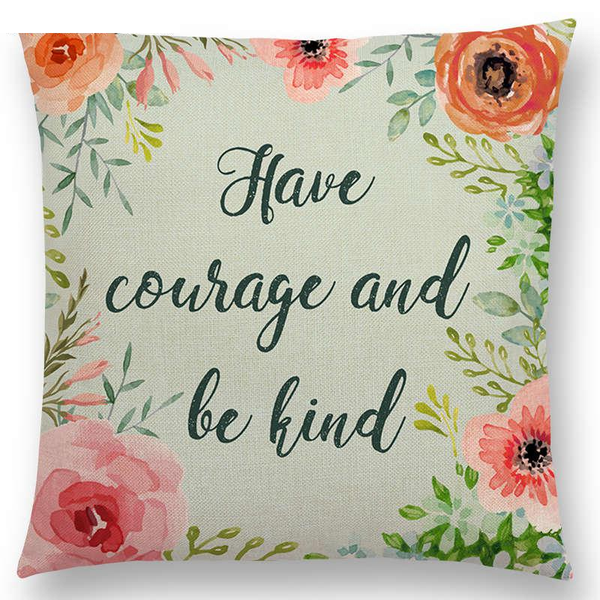 Floral Inspirational Sayings Cushion Covers Cushions & Decorative Pillows