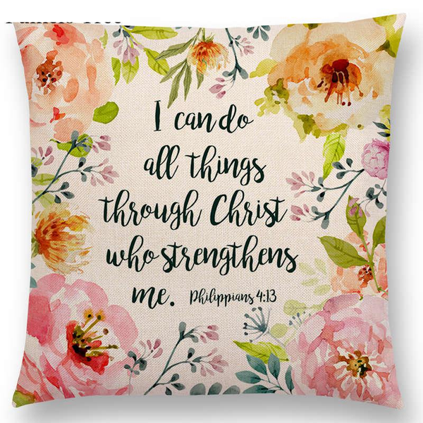 Floral Inspirational Sayings Cushion Covers Cushions & Decorative Pillows