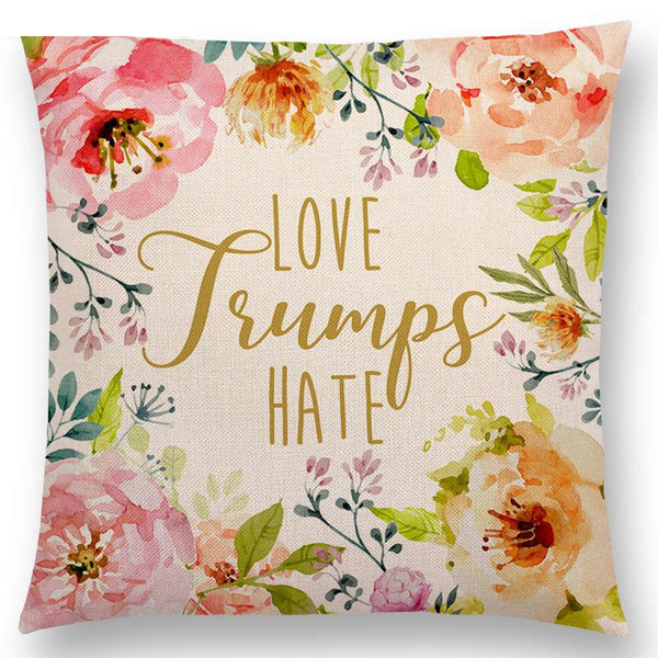 Floral Inspirational Sayings Cushion Covers Cushions & Decorative Pillows