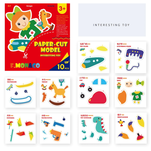 Flower Monaco Paper Cut Pack Of 3 Set 1 Educational Toys