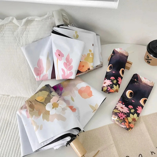 Flower Cat Umbrella Full Automatic Smart Sun For Women Strong Paraguas Mujer Umbrellas