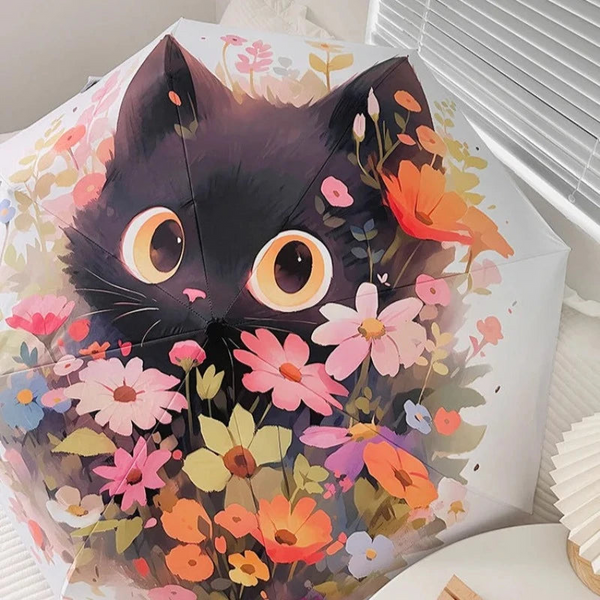 Flower Cat Umbrella Full Automatic Smart Sun For Women Strong Paraguas Mujer Umbrellas