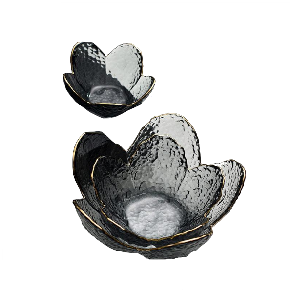 Flower Design Glass Bowls Fruit Decor Decorative Plates & Bowls