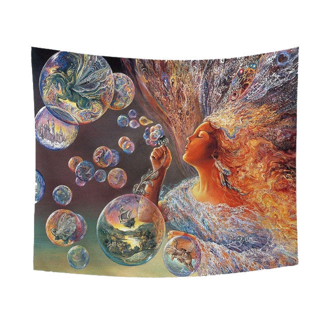 Flower Fairy God On Wall Tapestry Tapestries