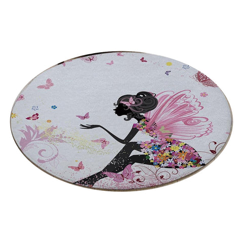 Butterfly Flower Fairy Cute Floor Mats Kids Bedroom Decor Rugs