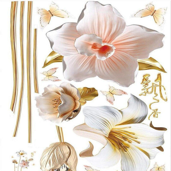 Flower Removable Floral Decor Wall Stickers