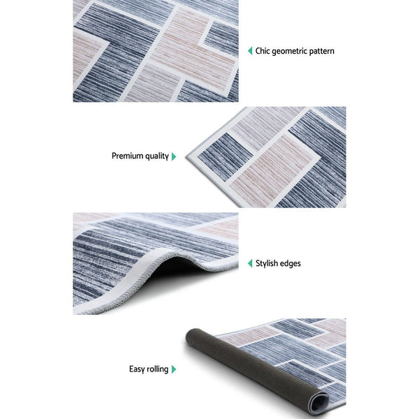 Artiss Floor 120X170 Short Pile Area Large Modern Carpet Soft Grey Rugs