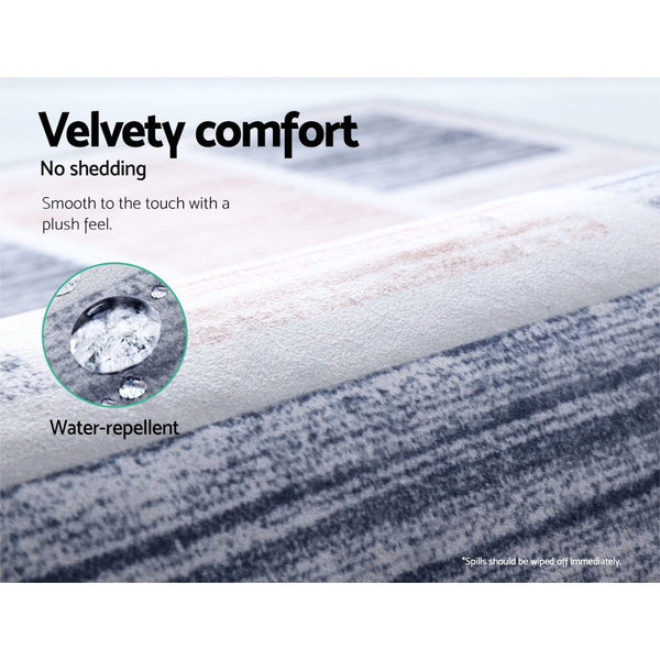 Artiss Floor Rugs 120X170 Short Pile Area Large Modern Carpet Soft Grey