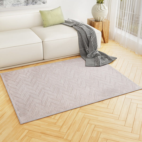 Artiss Floor 120X160cm Washable Area Mat Large Carpet Microfiber Ripple Rugs