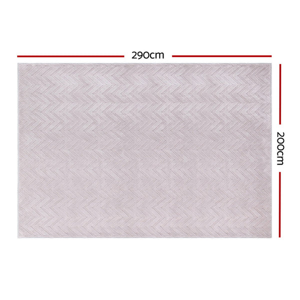 Artiss Floor 200X290cm Washable Area Mat Large Carpet Microfiber Ripple Rugs
