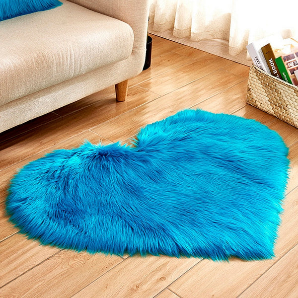 40X50cm Heart Shaped Artificial Fur Rug Carpet Mat Rugs & Carpets