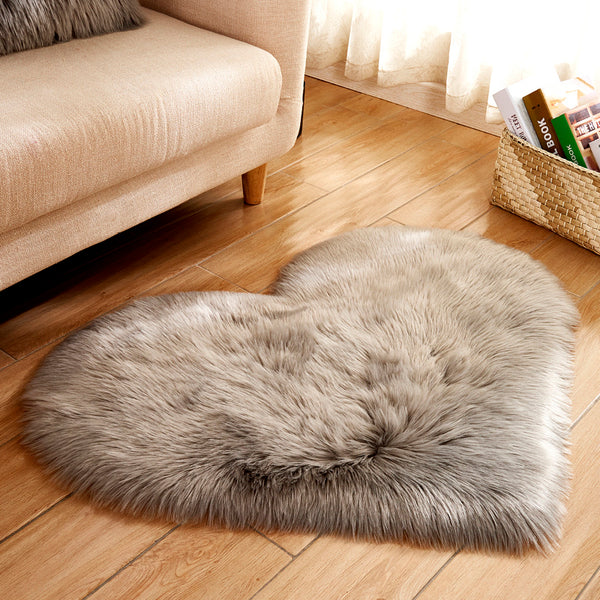 40X50cm Heart Shaped Artificial Fur Rug Carpet Mat Rugs & Carpets
