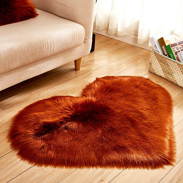 40X50cm Heart Shaped Artificial Fur Rug Carpet Mat Rugs & Carpets