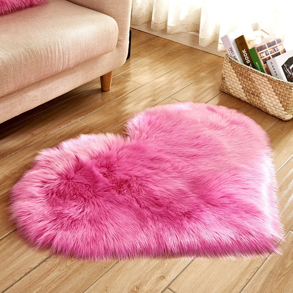 40X50cm Heart Shaped Artificial Fur Rug Carpet Mat Rugs & Carpets
